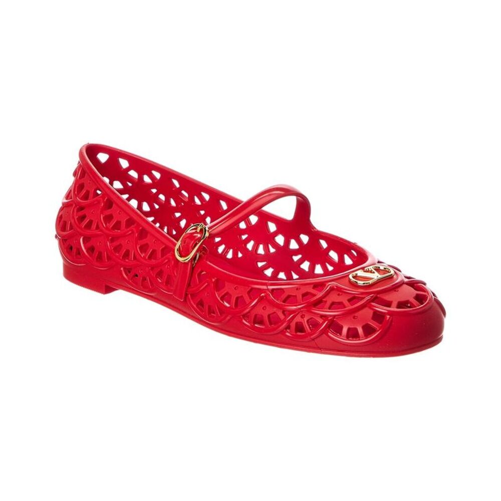 Valentino Ondette Rubber Ballerina Flat, Red